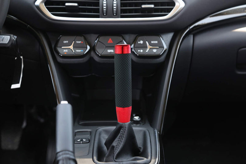  [AUSTRALIA] - Bashineng Universal Gear Shift Lever Knobs Leather Alloy Stick Shifters Knob Fit Most Automatic Manual Cars (Red) red