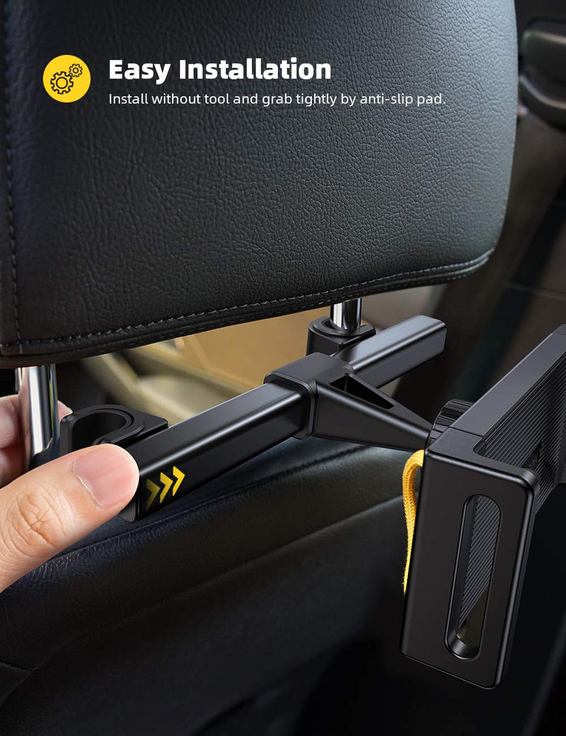  [AUSTRALIA] - Car Tablet Holder, Headrest Tablet Mount - Lamicall Headrest Stand Cradle Compatible with Devices Such as iPad Pro Air Mini, Galaxy Tabs, Other 4.7 -12.9" Cell Phones and Tablets - Black