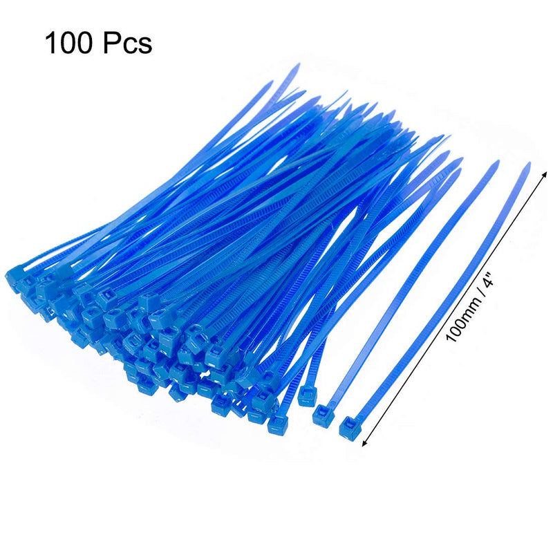  [AUSTRALIA] - uxcell Nylon Cable Ties 4 Inch Self-Locking Zip Ties 0.09 Inch Width Dark Blue 100pcs