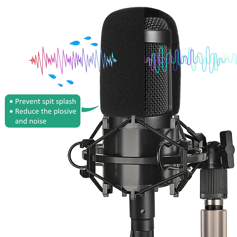  [AUSTRALIA] - AT2020 Desktop Mic Stand, Adjustable Height Table Mic Stand with Shock Mount, Pop Filter Windscreen, 1/4 to 3/8 Metal Adapter, Metal Weighted Base, for AT2020 AT2020USB AT2020USB+ AT2035 Mic by Rigych