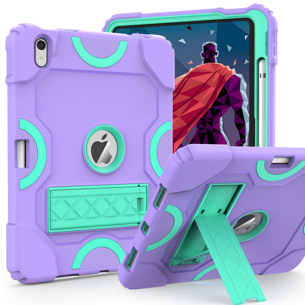 [AUSTRALIA] - Cantis Case for ipad 10th Generation 10.9 inch 2022, iPad 10th Case with Kickstand & Pencil Holder, Heavy Duty Shockproof Rugged Protective Cover for 10.9'' iPad 10th Gen, Purple+Teal