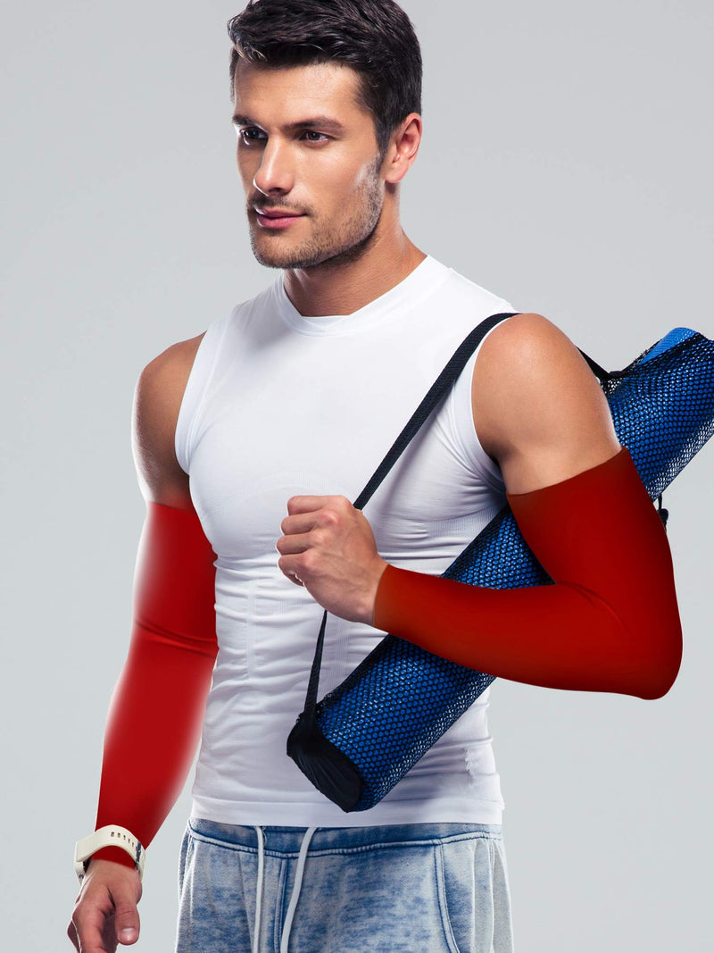  [AUSTRALIA] - 9 Pairs UV Protection Sleeves Cooling Sleeves Long Arm Covers Arm Sleeves for Men and Women Bright Colors