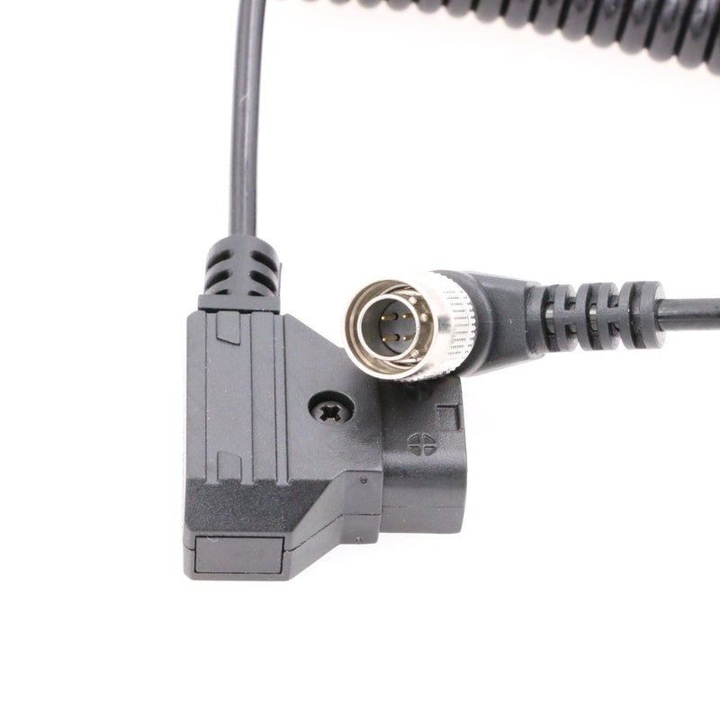  [AUSTRALIA] - ZBLZGP D-Tap to Elbow Hirose 4 Pin Male Coiled Power Cable for Sound Devices 688 644 633 Recorder Zoom F8 F4 ZAXCOM elbow coiled cable