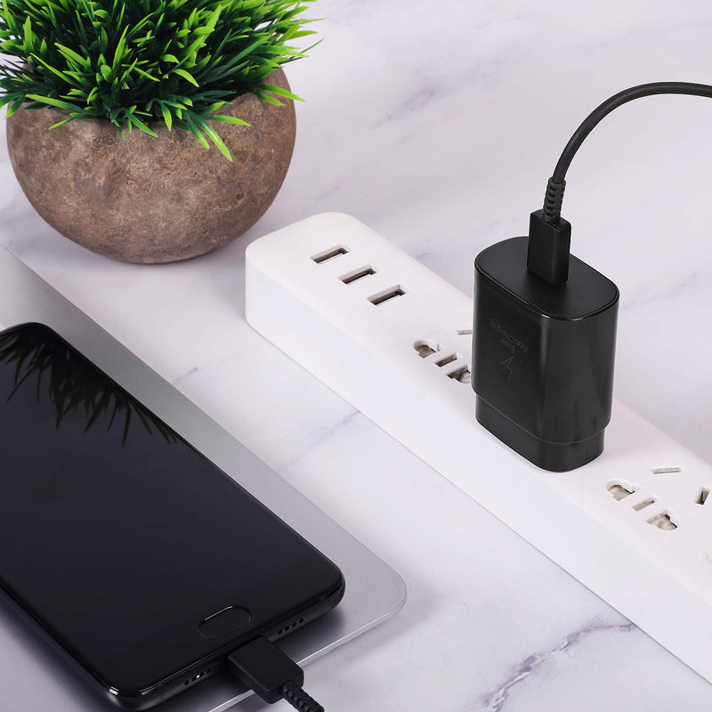  [AUSTRALIA] - USB C Charger,25W Super Fast Charger and 5FT Type C Android Phone Charger Cable Fast Charging for Samsung Galaxy S21/S21Ultra/S21Plus/S20/S20Ultra/Note 20/Note 20Ultra/Note 10/Note10+/Z Fold 3/Flip 3 Black