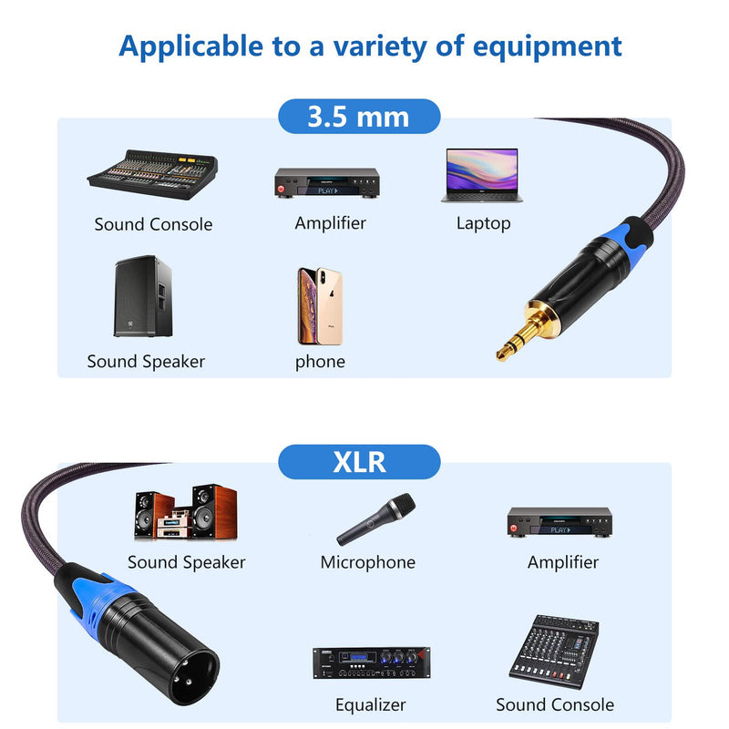  [AUSTRALIA] - XLR Male to 3.5mm Stereo Male to XLR Male Audio Cable 10 FT SKAPADEN 10 feet