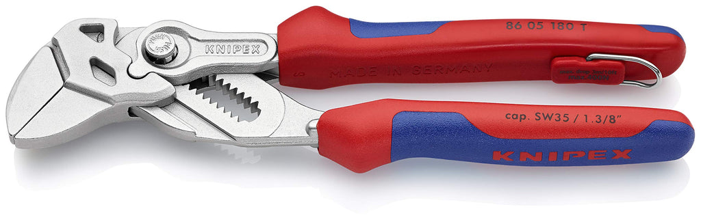  [AUSTRALIA] - KNIPEX Tools - Pliers Wrench, Multi-Component, Tethered Attachment (8605180TBKA) 7.25-Inch Comfort Grip, Tether Point