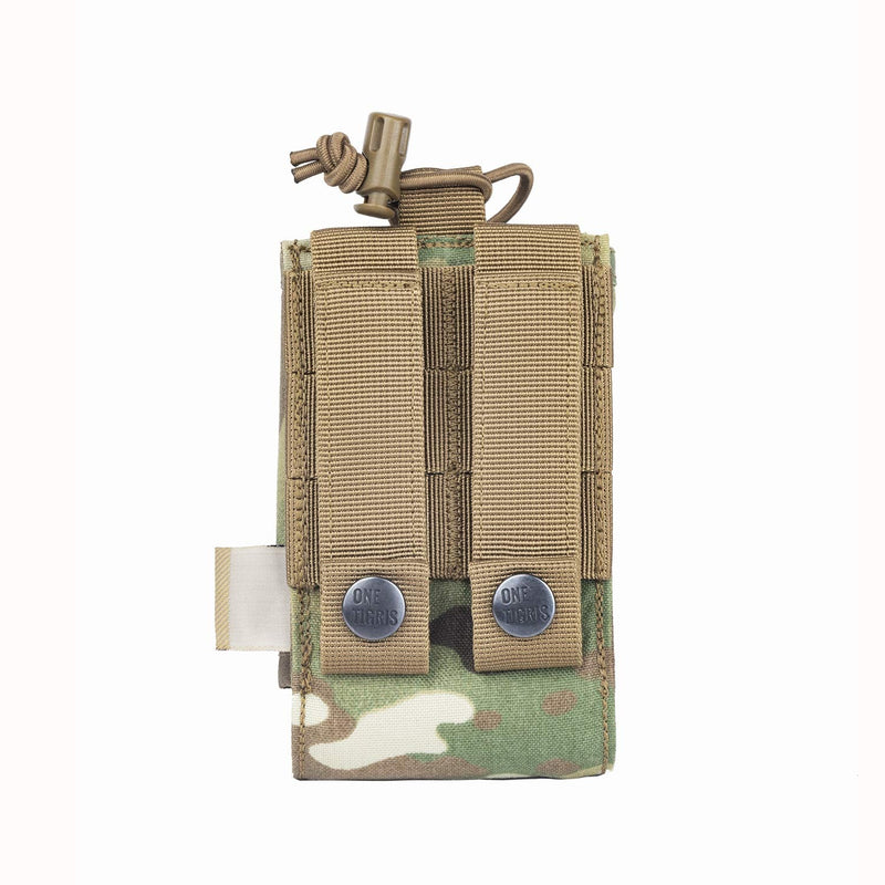  [AUSTRALIA] - OneTigris MOLLE Radio Pouch, Open Top Adjustable Two Way Radio Holder for BaoFeng UV-5R BF-F8HP Walkie Talkie, Rifle AR Mags Multicam