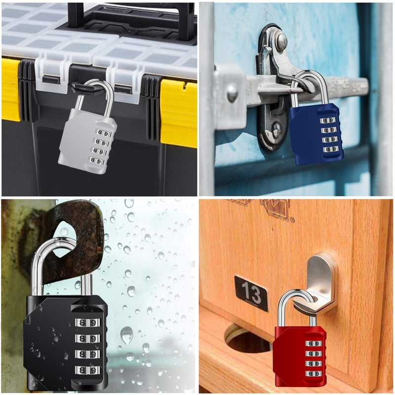  [AUSTRALIA] - ZHEGE Combination Lock 2 Pack, 4 Digit Padlock for Gym, Employee, School, Fence. Hasp Cabinet & Storage - Set Your Own Keyless Resettable Combo Blue2