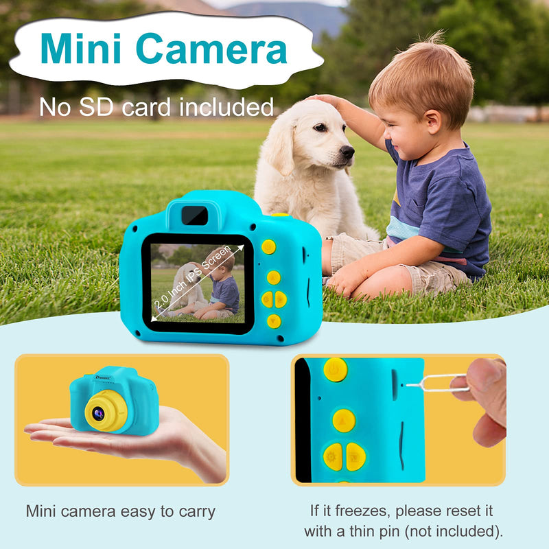  [AUSTRALIA] - PROGRACE Kids Camera Boys Toy - Camera for Kids Boys Birthday Gifts 3 4 5 6 7 8 9 10 Year Old Children Toy Toddler Video Digital Camcorder IPS 2 Inch Blue