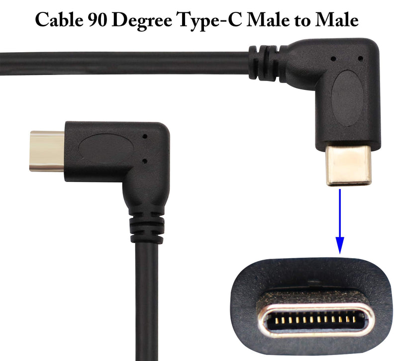  [AUSTRALIA] - zdyCGTime Type c 3.1 Extension Cable 90 Degree USB 3.1 Type C Male to Male Gen 2 (10Gbps) Connector Extension Cable, Supports Charging, Data, Audio, Video Cable for Smartphone, Computer(1M/3.2ft, M/M)