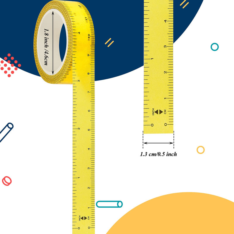  [AUSTRALIA] - 6 Rolls 1/2 Inch Ruler Tape Repeating 12 Inch 30 cm Imprint Short Self-Adhesive Table Sticky Sewing Measuring Tape Ruler Measure for Easy Measuring