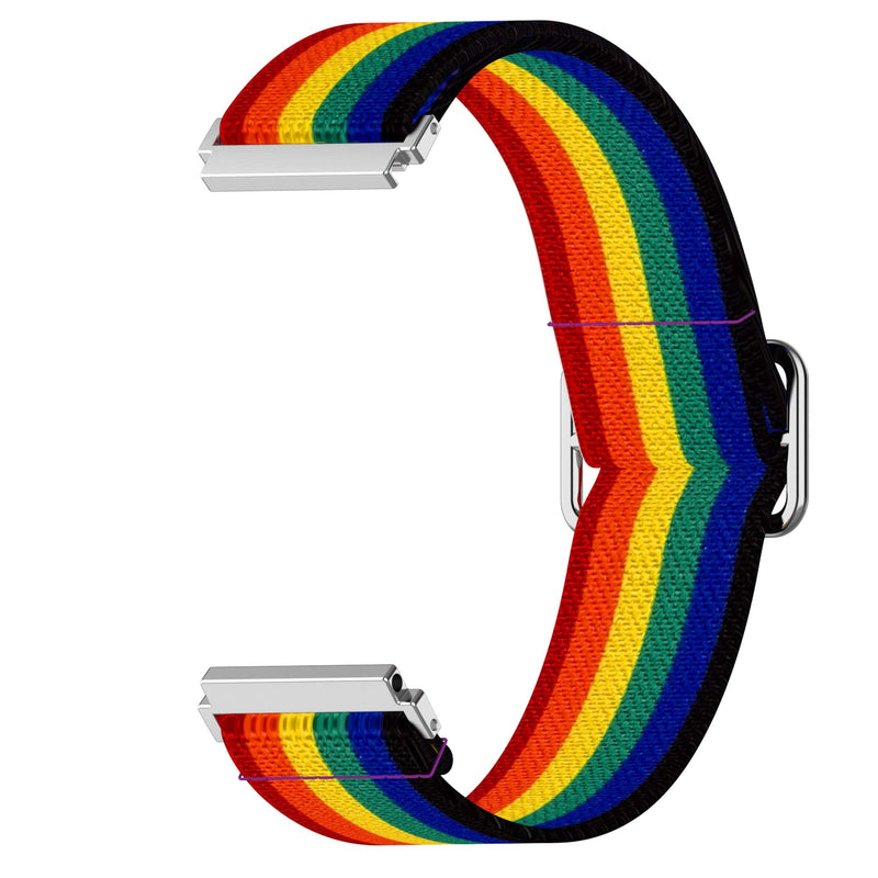  [AUSTRALIA] - Lamshaw ID206 Band, Stretch Elastics Adjustable Strap Compatible for LETSCOM ID206 1.69" Smartwatch / YAMAY 1.69 Inch ID206 Smartwatch / Dirrelo ID206 smartwatch (Rainbow) Rainbow