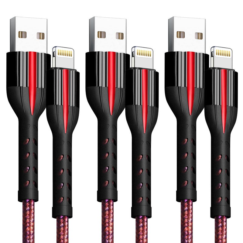  [AUSTRALIA] - MFI Certified iPhone Lightning Cable iPhone Charger 6Ft * 3 Pack Certified Fast Charging & Sync Long USB Cord iPhone Cable 12/11/Pro/Max/X/XS/XR/XS/8/7/Plus/6/6S/SE (6 ft) 6 ft