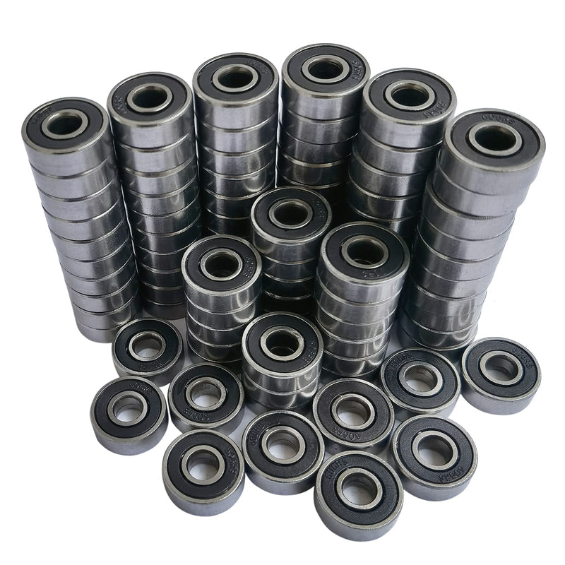 [AUSTRALIA] - Tonmp 100 PCS 606-2RS Double Rubber Sealed Miniature Deep Groove Ball Bearings for Industrial Equipment, Micro Motor, Small Rotary Motor, Office Equipment(6 x 17 x 6 mm)