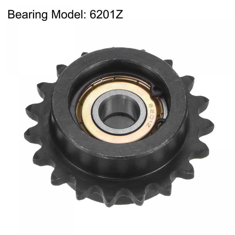  [AUSTRALIA] - uxcell #35 Chain Idler Sprocket, 12mm Bore 3/8" Pitch 19 Tooth Tensioner, Black Oxide Finished C45 Carbon Steel with Insert Double Bearing for ISO 06C Chains 62mm