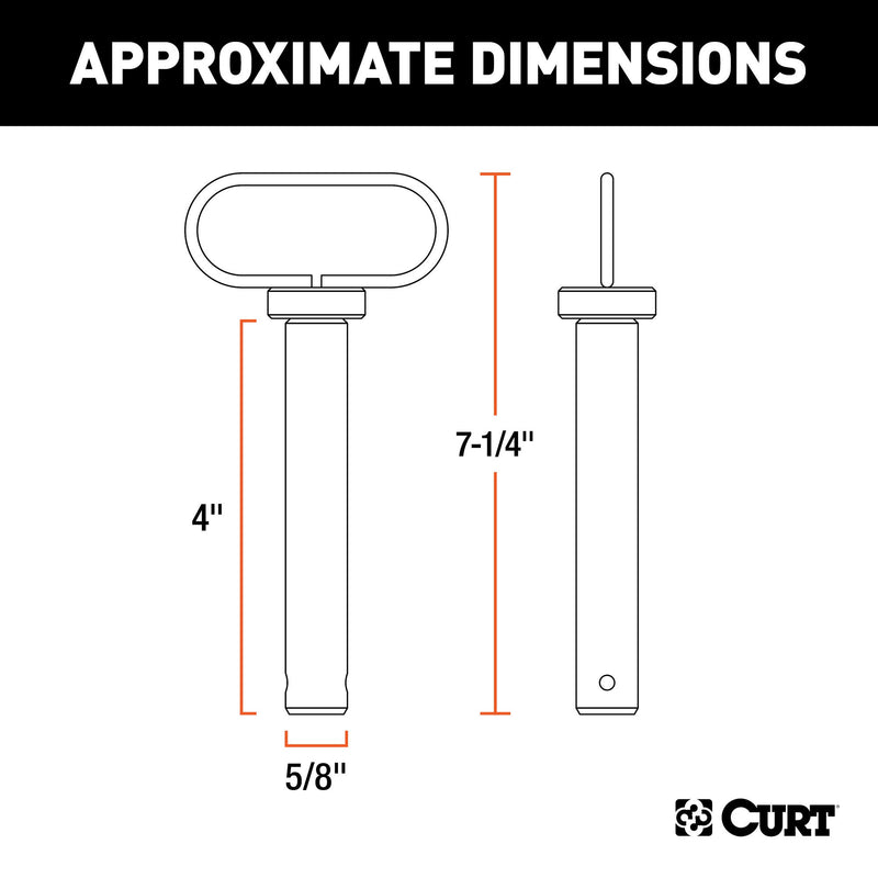  [AUSTRALIA] - CURT 45804 5/8-Inch Clevis Pin with Rubber-Coated Handle and Clip