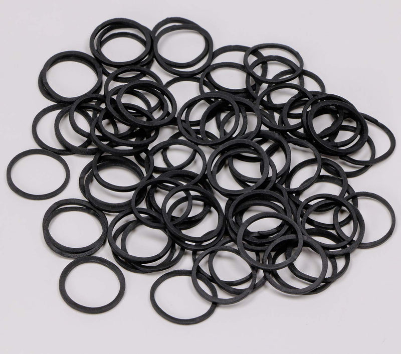  [AUSTRALIA] - ONLYKXY 300 Pieces 20mm Outter 18mm Inner Black Silicone Cable Ties Data Lines Cord Ties Elasticity Rubber Rings Bands Natural Rubber Bands for Hair