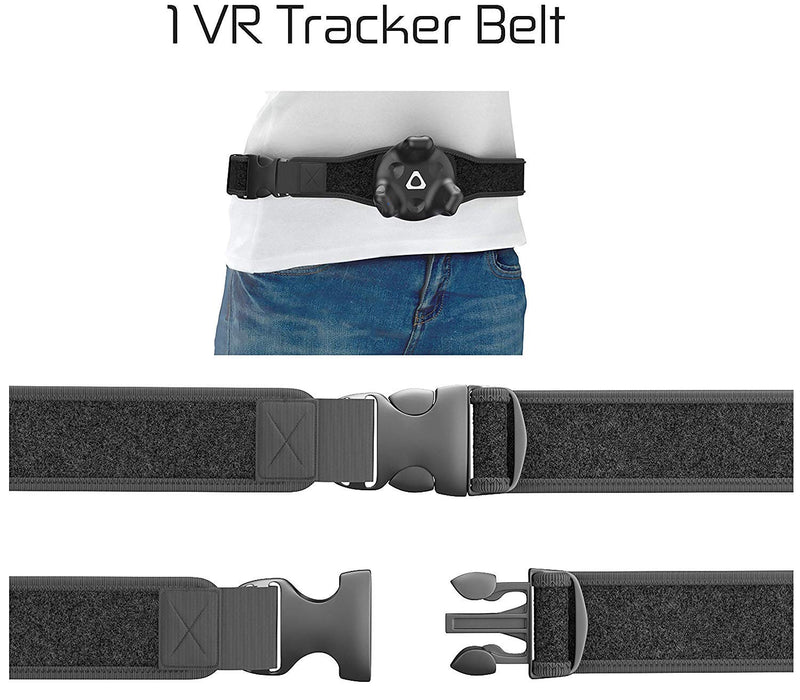  [AUSTRALIA] - Skywin VR Tracker Belt, Hand Strap, and Protective Silicon Skins for HTC Vive System Tracker Pucks - Adjustable Belt, Straps, Protective Skins for VR Vive Trackers (1 Belt + 2 Hand Straps + 2 Skins)