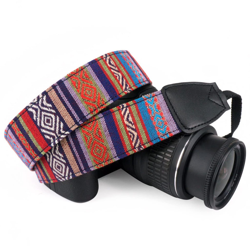  [AUSTRALIA] - Wolven Pattern Canvas Camera Neck Shoulder Strap Belt Compatible with All DSLR/SLR/Men/Women etc, (7)