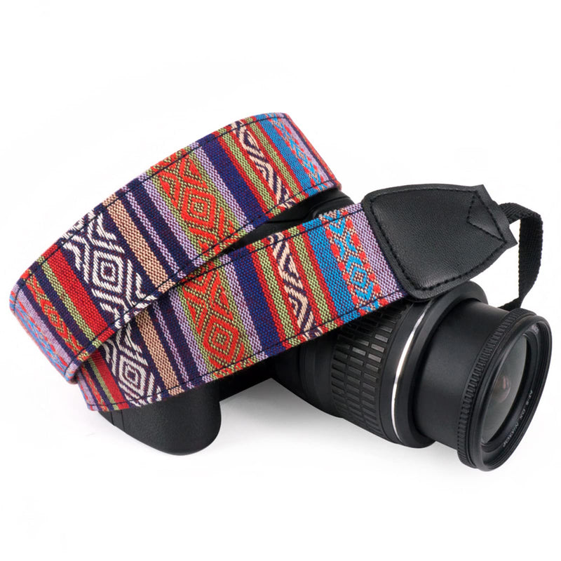  [AUSTRALIA] - Wolven Pattern Canvas Camera Neck Shoulder Strap Belt Compatible with All DSLR/SLR/Men/Women etc, (7)