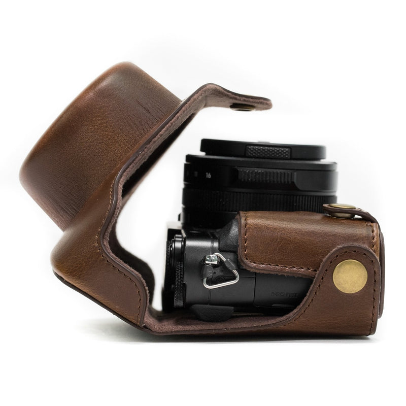  [AUSTRALIA] - MegaGear Ever Ready Protective Leather Camera Case, Bag for Panasonic LUMIX LX100, DMC-LX100 Camera (Dark Brown)