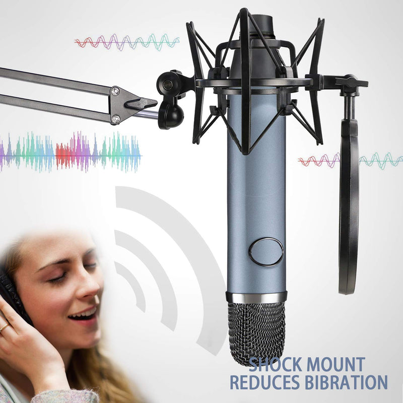  [AUSTRALIA] - Blue Ember Mic Shock Mount with Pop Filter to Reduce Vibration Noise for Blue Ember Condenser Microphone by YOUSHARES