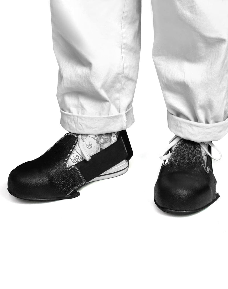  [AUSTRALIA] - QWORK Steel Toe Cap Safety Overshoes Workplace Anti-smash Cover with Adjustable Strap for Men/Women, 1 Pair (Size 5-12 US)