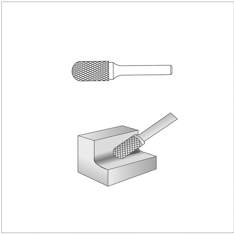 S&F STEAD & FAST Carbide Burr with ¼” Shank ½” Cutter Dia 1” Length, Professional Grade Tungsten Carbide File, Die Grinder Bit for Electric or Air Die Grinder, Ball Nose, Grinding Burr bit for Metals SC5DC - LeoForward Australia