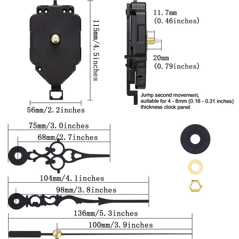  [AUSTRALIA] - Pendulum Clock Movement Quartz DIY Movement Kits Replacement Pendulum Clock Movement Mechanism (Shaft Length 0.79 Inch)  Shaft Length 0.79 inch / 20mm