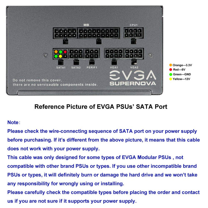  [AUSTRALIA] - COMeap 6 Pin to 3X 4 Pin Molex Hard Drive Power Adapter Cable for Some Types of EVGA Modular PSUs 20-in(50cm) Molex Port