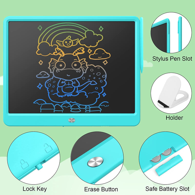  [AUSTRALIA] - TEKFUN 15inch LCD Writing Tablet Teen Boy Girl Gifts Ideas, Christmas Xmas Gifts for Kids, Drawing Board Educational Toys for 6 4 5 3 Year Old Boys, Home and Office Erase Message Memo Board (Blue) Blue