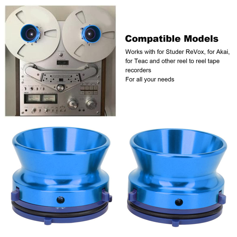  [AUSTRALIA] - 1 Pair Nab Hub Adapters Polished Aluminum Alloy Studer ReVox 10in Reel to Reel Tape Opener Universal Charger for Studer ReVox, for Akai, for Teac, etc, Reel to Reel Tapes. (Blue) Blue