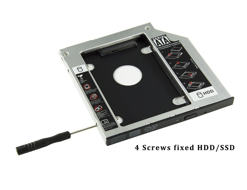  [AUSTRALIA] - Highfine Universal 9.5mm SATA to SATA 2nd SSD HDD Hard Drive Caddy Adapter Tray Enclosures for DELL HP Lenovo ThinkPad ACER Gateway ASUS Sony Samsung MSI Laptop