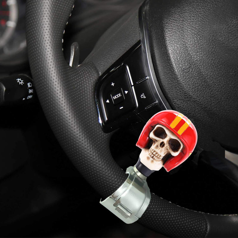  [AUSTRALIA] - Bashineng Steering Knob Skull Knight Shape Car Driving Power Handle Wheel Spinner Turning Aid Ball (Red) red