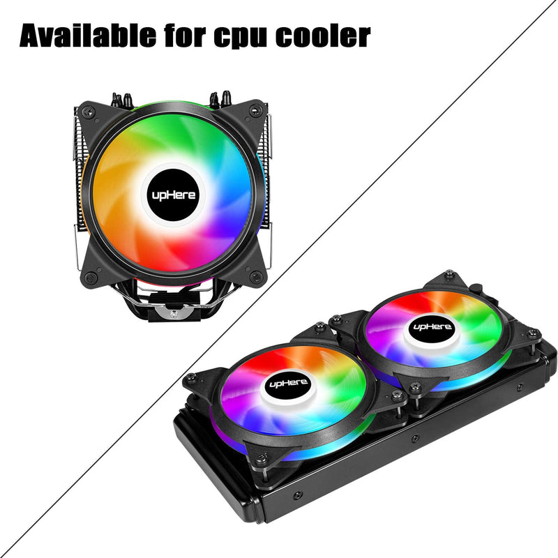  [AUSTRALIA] - upHere 5V 3-Pack 120mm Silent PWM Intelligent Control 5V Addressable RGB Fan Motherboard Sync, Adjustable Colorful Fans with Controller T7SYC7-3