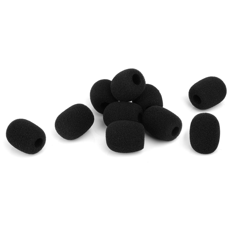  [AUSTRALIA] - ChromLives Lapel Headset Microphone Windscreens Foam Covers Microphone Covers Mini Size Color Black 10 Pack