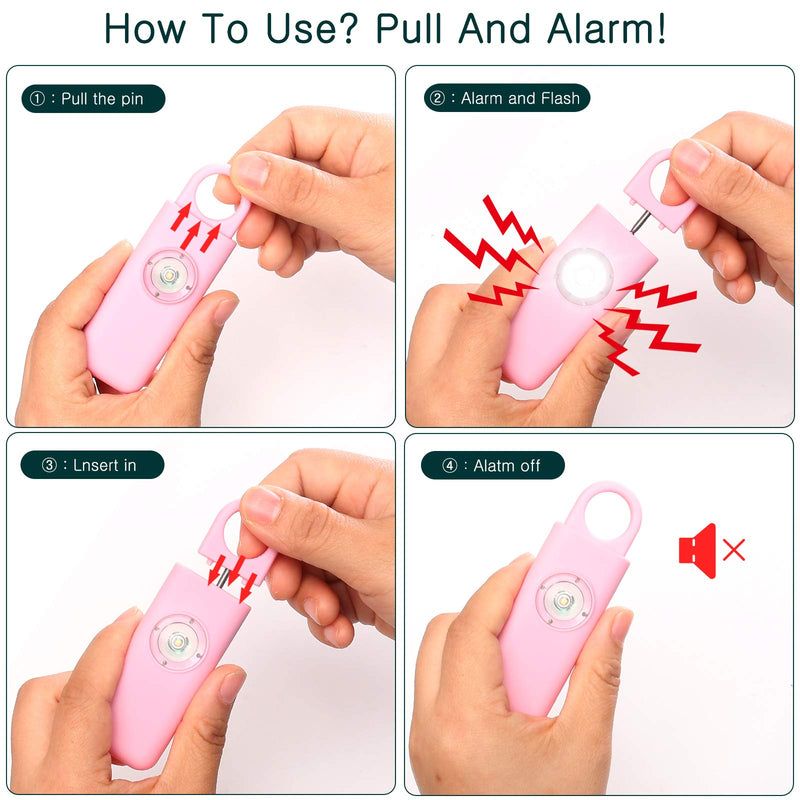 Self Defense Siren - Safety Alarm for Women Keychain with SOS LED Light. Personal Security Keychain Alarm for Women. Helps Elders & Kids Emergency Call - Pink - LeoForward Australia