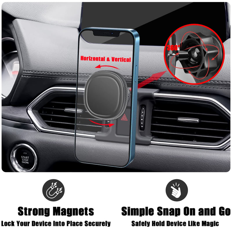  [AUSTRALIA] - Mengfly Car Phone Holder, Car Air Vent Phone Stand Mount, for Mazda CX-5 2023 2022 2021 2020 2019 2018 2017, Auto Dashboard Magnetic Navigation Bracket, for iPhone, Samsung and All Smartphone Black