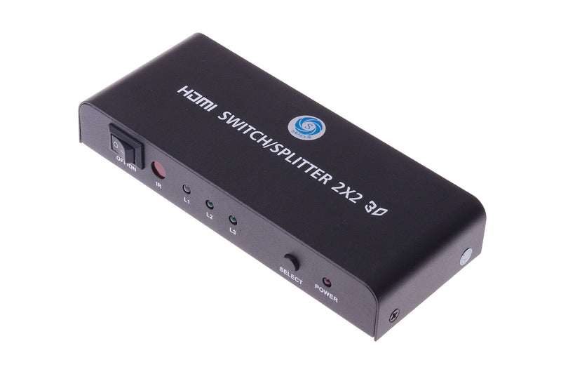  [AUSTRALIA] - SMAKN Mini 2 x 2 HDMI Switch Splitter With 2 in 2 out Supporting HDMI1.4a 3D