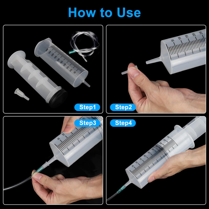  [AUSTRALIA] - 500ml Syringe Large Syringes with Hose for Science Labs Without Needle for Refilling and Measuring Oil Glue Applicator of Liquids Feeding Pets Scientific Laboratories