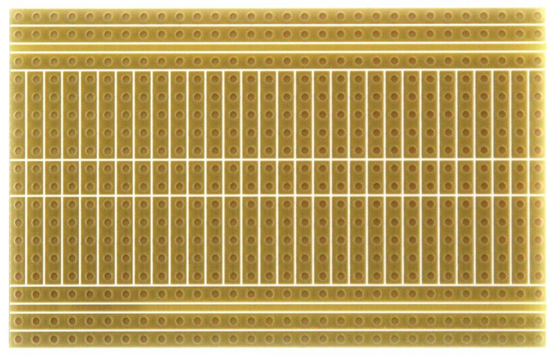 SB400 Solderable PC BreadBoard Two-Pack, 1 Sided PCB, Matches 400 tie-Point breadboards with Power Rails, 1.90 x 3.00 in (48.3 x 76.2 mm) - LeoForward Australia