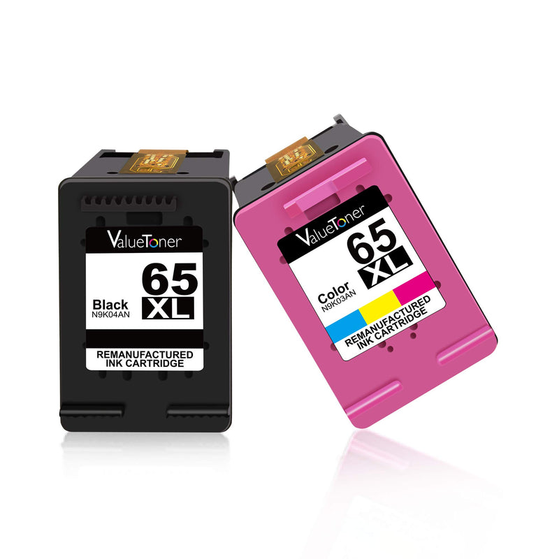  [AUSTRALIA] - Valuetoner Remanufactured Ink Cartridges Replacement for HP 65XL 65 XL N9K04AN for Envy 5055 5052 5058 DeskJet 3755 2655 3720 3722 3723 3752 3758 2652 2624 Printer High Yield (1 Black, 1 Color)