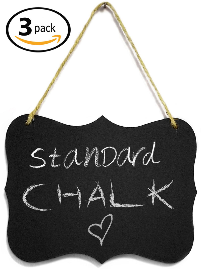  [AUSTRALIA] - Small Chalkboard Hanging Signs Acrylic 4x6" - Double Sided for Standard Chalk & Other Side for Liquid Chalk Marker- Memo Message Sign - Small Blackboard - for Crafts - Menus - Florists - Events (3) 3