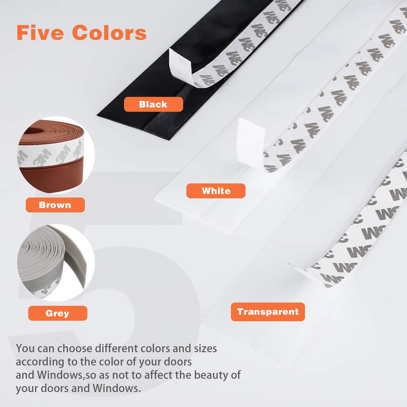  [AUSTRALIA] - 26 Feet Silicone Seal Strip,Door Weather Stripping Door Seal Strip Window Seal Silicone Sealing Tape for Door Draft Stopper Adhesive Tape for Doors Windows and Shower Glass Gaps (Transparent, 45MM) TRANSPARENT