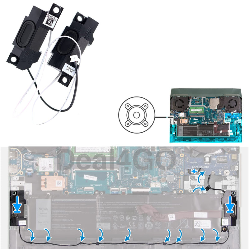  [AUSTRALIA] - Deal4GO Left & Right Internal Speaker YK6C6 0YK6C6 Replacement for Dell G15 Gaming Laptop 5510 5511 5515 Rayzen Edition