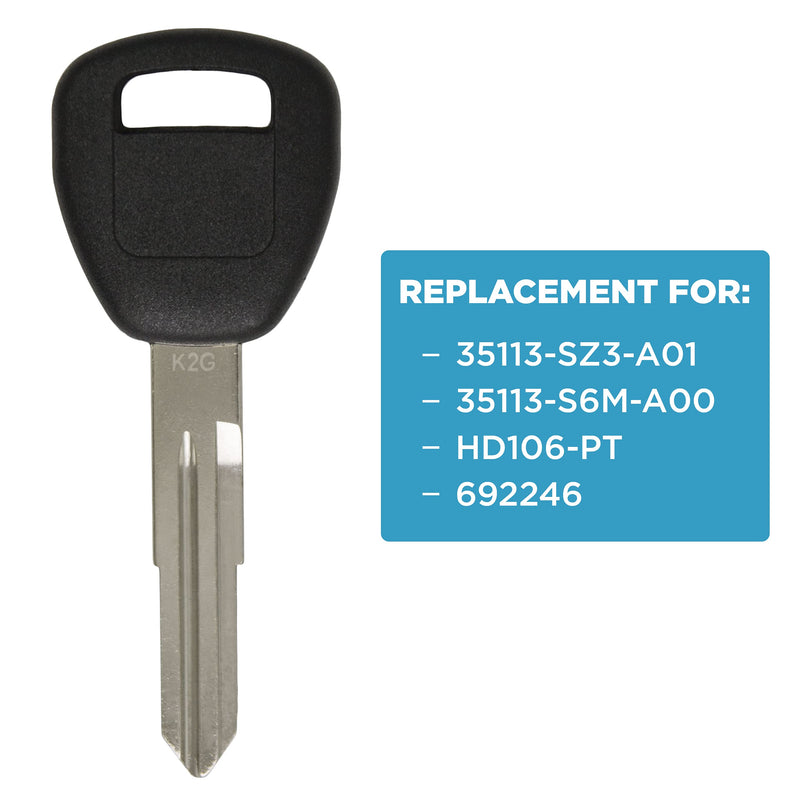  [AUSTRALIA] - Keyless2Go Replacement for New Uncut Transponder Ignition ID 13 Chip Car Key HD106 (2 Pack)