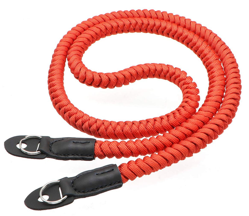  [AUSTRALIA] - HITHUT Paracord Woven Camera Neck Shoulder Strap Belt Hand Made For Canon Nikon Sony Olympus Pentax Fujifilm Panasonic SLR DSLR Digital Mirrorless Cameras 42 inch Red 105cm/42inch