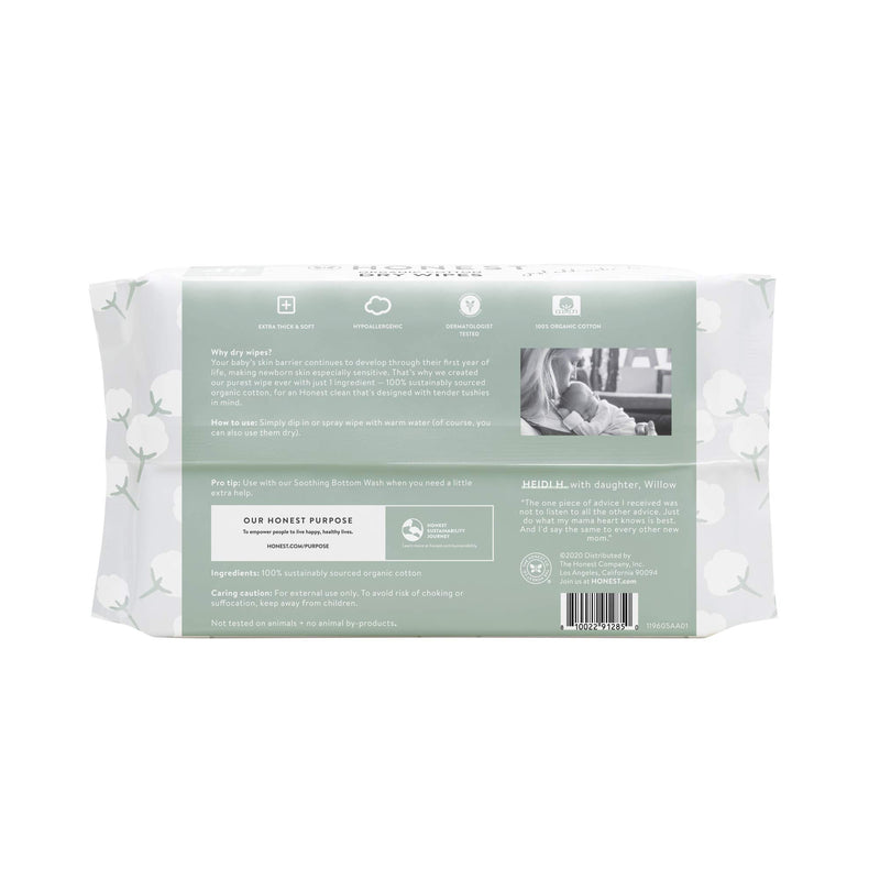 The Honest Company Organic Cotton Dry Wipes, 48 Count 48 Count (Pack of 1) - LeoForward Australia