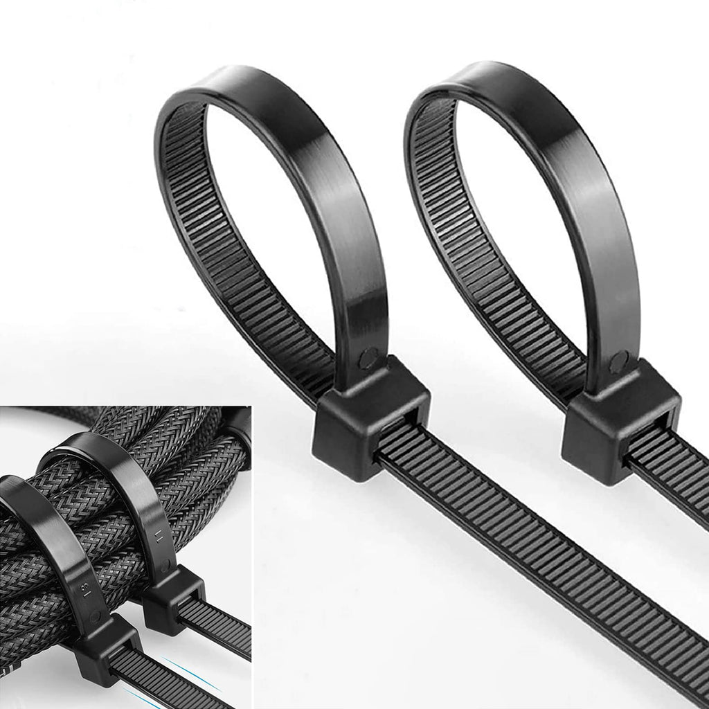  [AUSTRALIA] - Zip ties 200 lbs Tensile Strength 16 inch Multi-Purpose Ultra Heavy Duty UV Cable Ties Width 0.3 Inch Black 16inch(0.3) black