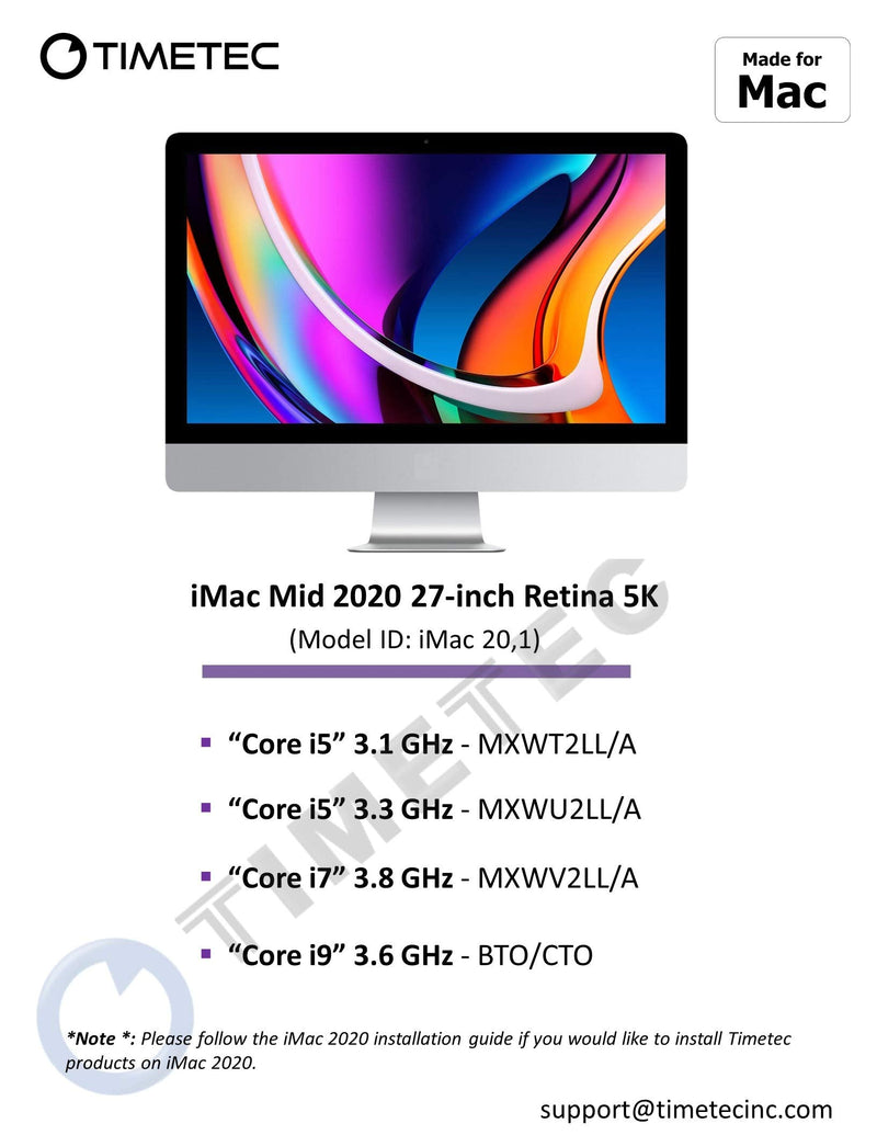  [AUSTRALIA] - Timetec 16GB KIT(2x8GB) Compatible for Apple DDR4 2666MHz for Mid 2020 iMac (20,1 / 20,2) / Mid 2019 iMac (19,1) 27-inch w/Retina 5K Display, Late 2018 Mac Mini (8,1) PC4-21333 / PC4-21300 MAC RAM 16GB KIT(2x8GB)